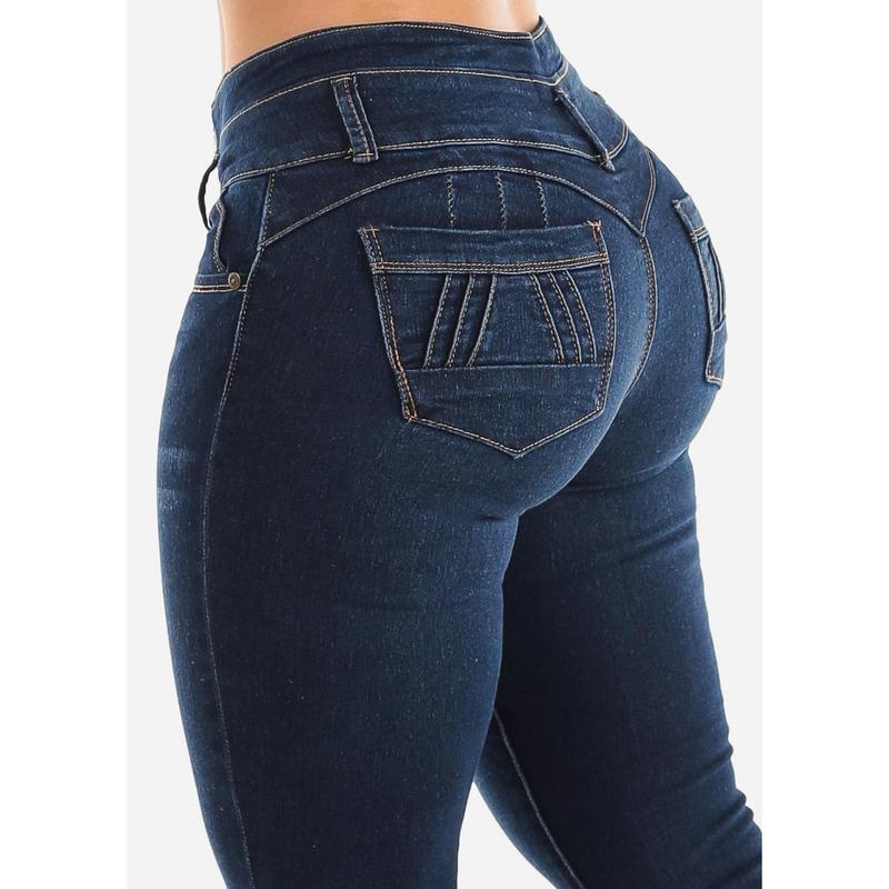 MX JEANS Butt Lifting Mid Rise Dark Wash Bootcut Jeans